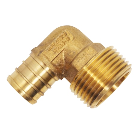 Apollo 3/4 in. Brass PEX Barb x 3/4 in. Male Pipe Thread Adapter 90-Degree Elbow APXME34
